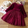 thumbnail image 5 of Sngxgn Girls Dresses for Long Sleeve Toddler Girls Clothes Party Tulle Dresses for Little Girls(Red,110), 5 of 9