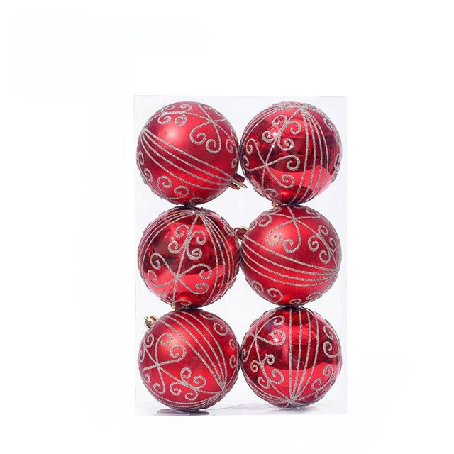 Ireezec Hand-Painted Plastic Christmas Ball Ornaments for Holiday Tree Decorations, Festive Party Supplies, Home asonal Decorative Accessories, Xmas Gifts and Stocking Stuffers