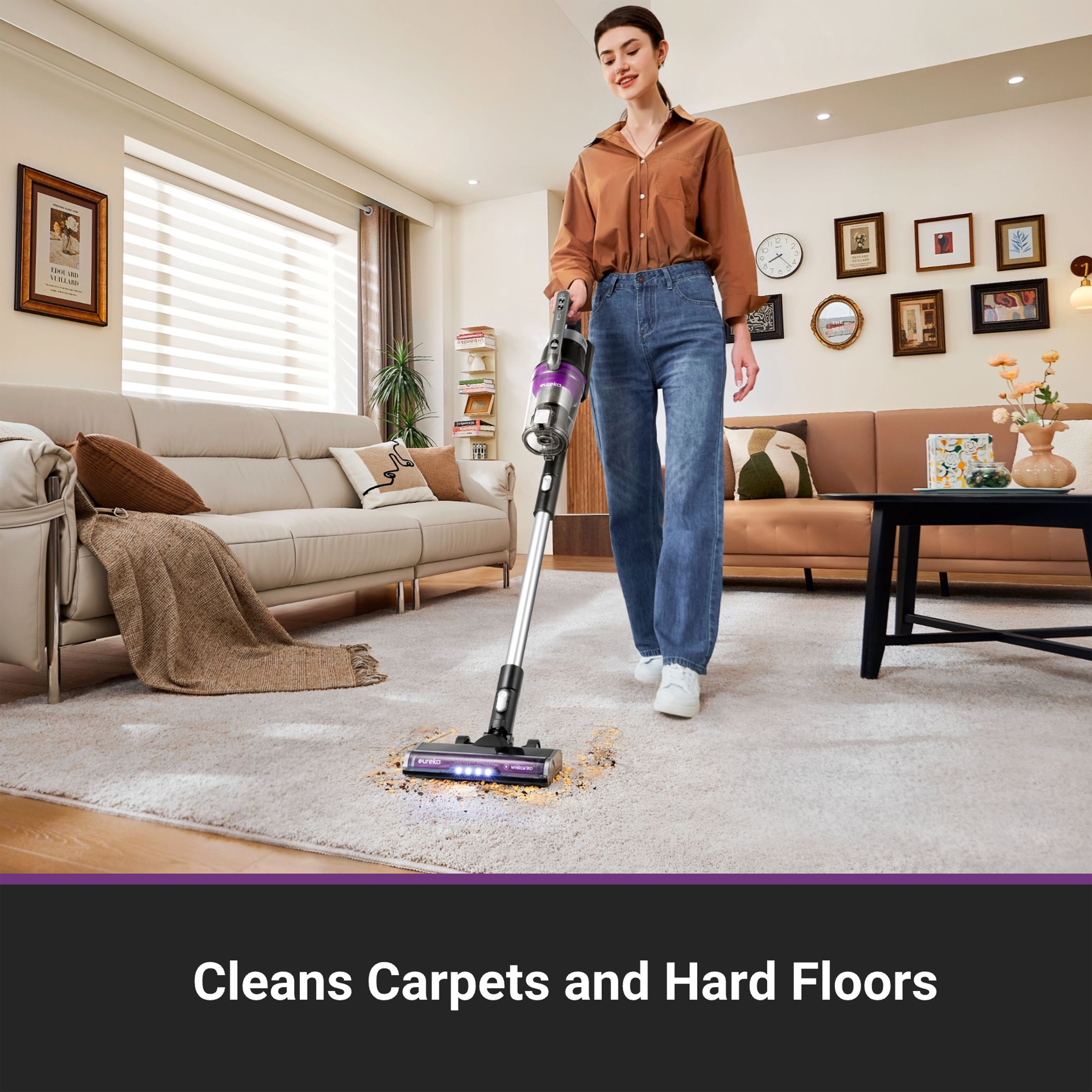 Eureka Stylus Elite Cordless Stick Vacuum, 60 Minute Run Time, Auto-Empty Dust Station, Pet Hair, Multi-Surface, Black
