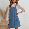 thumbnail image 2 of DHFJKG Women's Sleeveless Casual Denim Pinafore Dress Square Neck Vintage Loose Fit Jean Overall Dress With Pockets Summer Trendy Dresses, 2 of 4