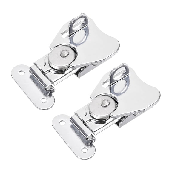 1.97" Iron Butterfly Twist Latch Keeper Toggle Clamp with keyhole - 2 Pcs (Silver)