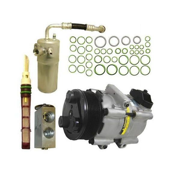 A/C Compressor Kit - Compatible with 1997 - 2002 Ford Expedition 4.6L 5.4L V8 From 3/1997 (FS10, 8-Groove, with Rear AC) 1998 1999 2000 2001