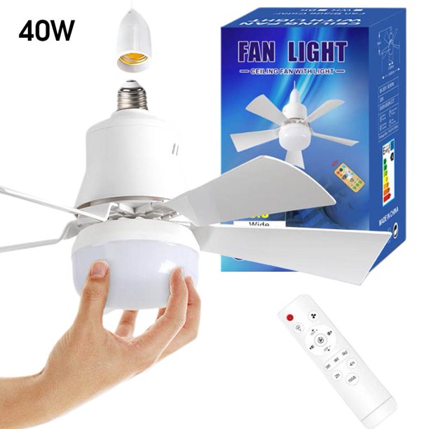 Ventilador de techo versátil con luz y control remoto, 15.6 pulgadas, 3 colores ajustables, 3000K-6000K, fácil mantenimiento