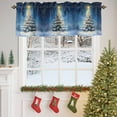 thumbnail image 4 of Christmas Night Valances for Windows, 42 x 18in, Xmas Tree Snowflake Shining Star Rod Pocket Kitchen Valance Curtain Light Filtering Window Treatments for Living Room Bedroom, 1 Panel, 4 of 7