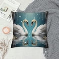 thumbnail image 2 of Creowell Swans Water Dreamlike Fashion Style Dirt-Resistant Throw Pillow Covers for Couch Sofa Bed Living Room Bedroom Aesthetic Decorative Pillowcase 1PC 18x18in, 2 of 5