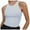 Blue, variant on Women High Neck Ribbed Tank Tops Summer Sleeveless Crew Neck Workout Tops Causal Slim Fit Cami T-Shirts Undershirts White XS