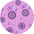 thumbnail image 1 of Ahgly Company Machine Washable Indoor Round Transitional Pastel Purple Pink Area Rugs, 6' Round, 1 of 7