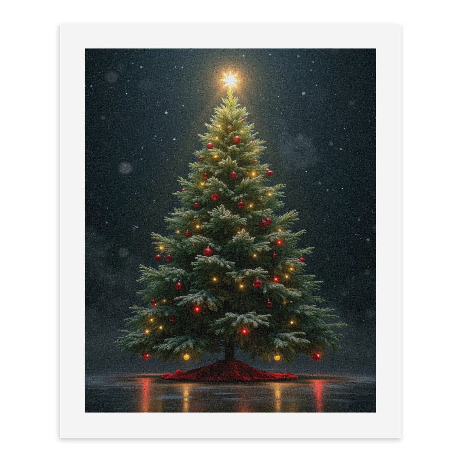 Paint by Numbers Kit for Adults, Christmas Tree Night Scene Paint by Numbers, Easy Paint by Numbers Kit for Adults Beginner, DIY Adult Paint by Number Kits on Canvas, Home Decor