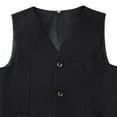 thumbnail image 5 of Boy's Formal Suit Vest Solid Dress Waistcoat Vest with Pockets for Wedding Pageant and Performance Elegant Sleeveless with Adjustable Back, Size 3-17 Years,Color:Black,16-17 Years, 5 of 7