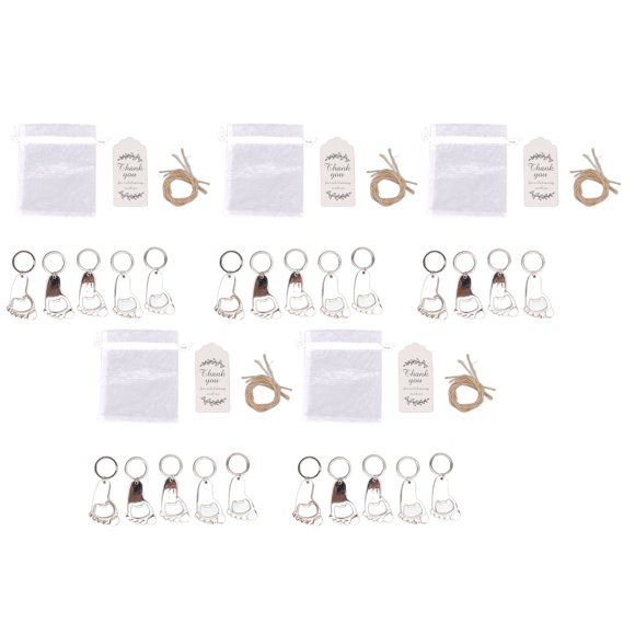 Porte-clés Empreinte De Bébé 24 Pièces, Cadeaux De Fête, Porte-clés En Alliage De Zinc, Ouvre-bouteille, Fournitures De Cadeaux De Fête De Douche Avec Sacs En Organza