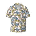 thumbnail image 4 of Uemuo Cute Rabbit Pattern Cotton Linen Short Sleeve Shirts,Casual Lightweight Button Down Shirts,Vacation Beach Summer Tops-3X-Large, 4 of 7