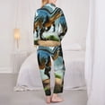 thumbnail image 6 of Goofa Lake Forest Dinosaur A Printed Women’s 2 Piece Pajama Set Super,Pajamas Women's Long Sleeve Sleepwear Soft Button Down Loungewear Pjs Lounge Set Nightwear-Large, 6 of 9