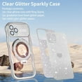 thumbnail image 3 of Dteck for iPhone 14 Pro Case with Camera Lens Protector, Love Heart with Rotating Ring Holder Stand Sparkly Phone Case for iPhone 14 Pro,Silver, 3 of 5