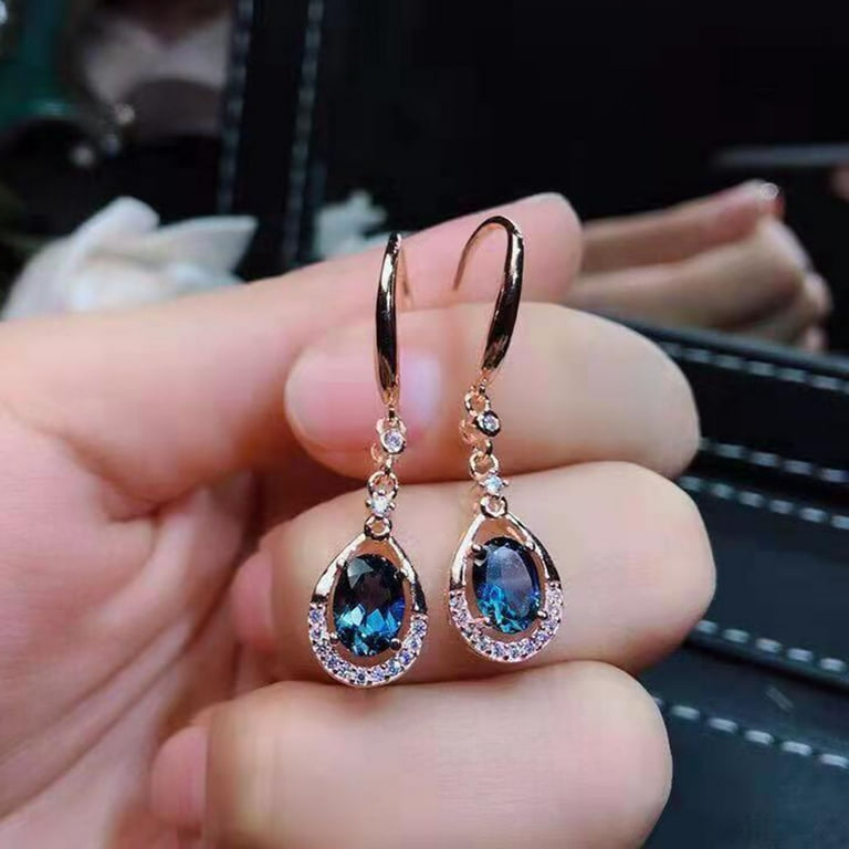 Rose gold and navy earrings online