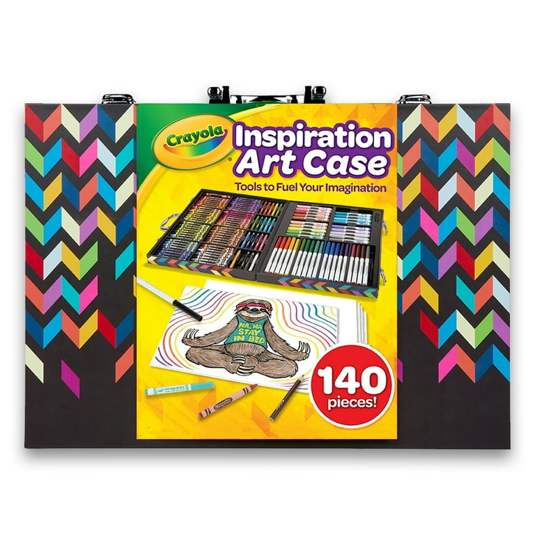 Crayola Assorted Zigzag Inspiration Art Case, 140 Piece, Art Set for Kids