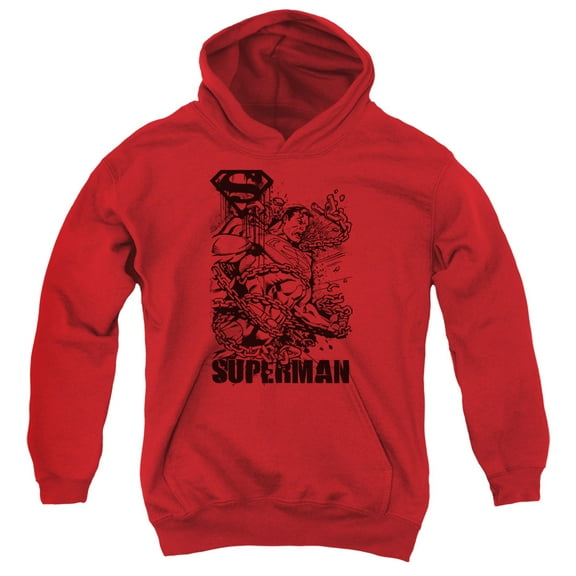 Superman - Breaking Chains - Youth Hooded Sweatshirt - Large