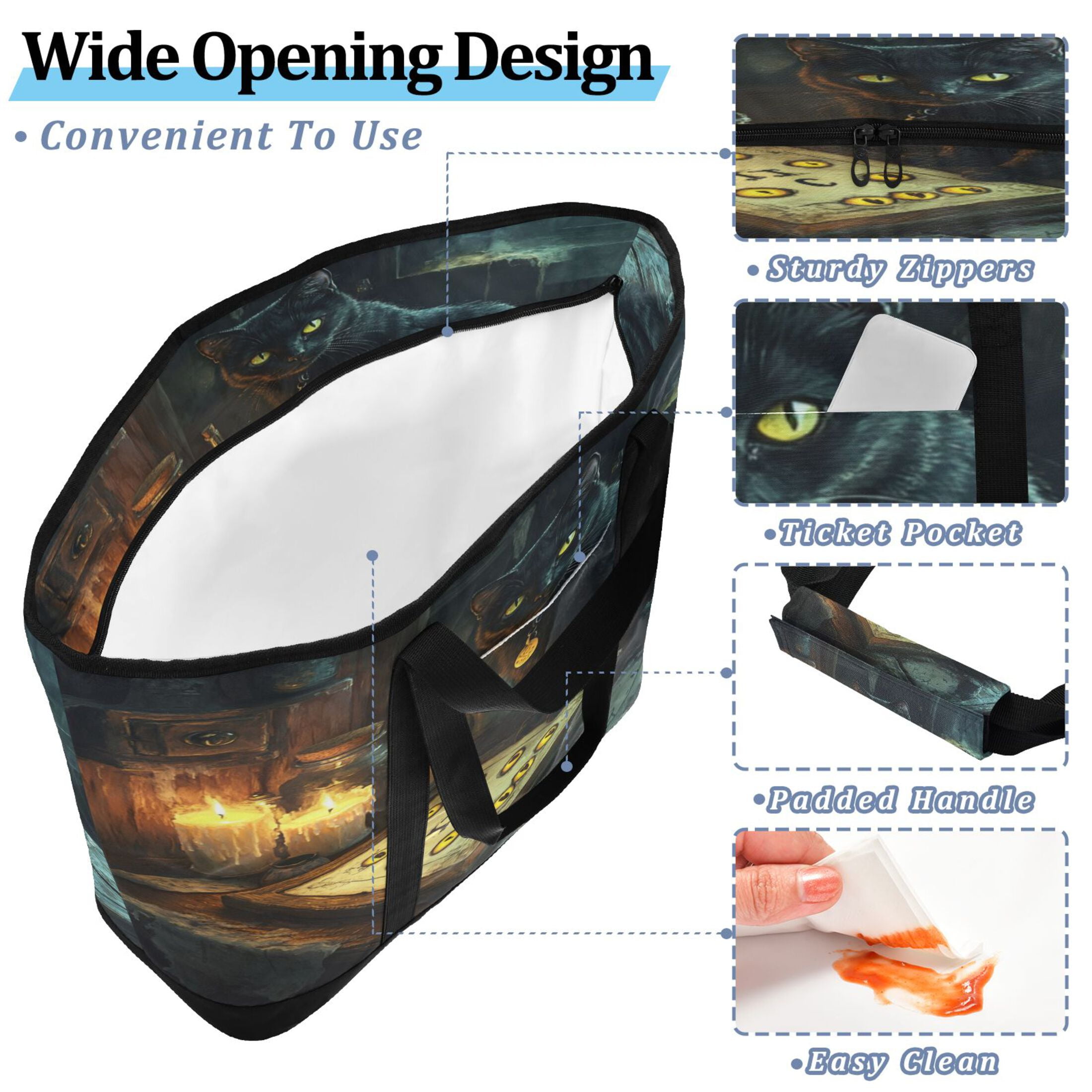 Large Hand-held Ice Pack Picnic Bag Insulation and Refrigeration Suitable for Shopping Picnics and Camping Dark Cat