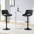 thumbnail image 5 of StnTalk Set of 2 Height Adjustable Swivel Barstools with Back, Black PU Leather Counter Height Chairs, Modern Kitchen Island Chairs for Home Bar, 5 of 8