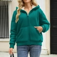 thumbnail image 3 of Lined Wool Zipper Winter Essential Jacket Long Sleeve Casual Pullover Hoodie, 3 of 9