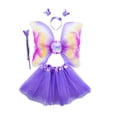 thumbnail image 2 of 4x Girls Fairy Costume Set Fairy Wing Outfit Headband Dreamlike Angel Wing, 2 of 8