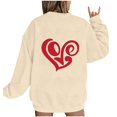 thumbnail image 4 of Xixinqiwan Love Shirts for Women,Womens Heart Print Crewneck Graphic Shirt Lightweight Comfortable Sweatshirt Long Sleeve Pullover, 4 of 4
