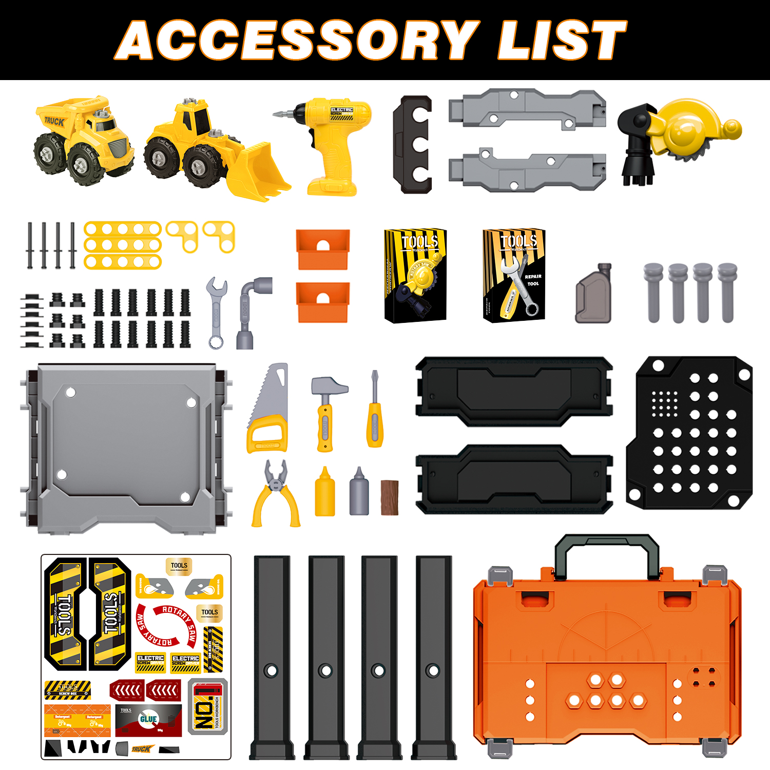 KWANITHINK Foldable Kids Tool Bench with Take-Apart Cars photo 8