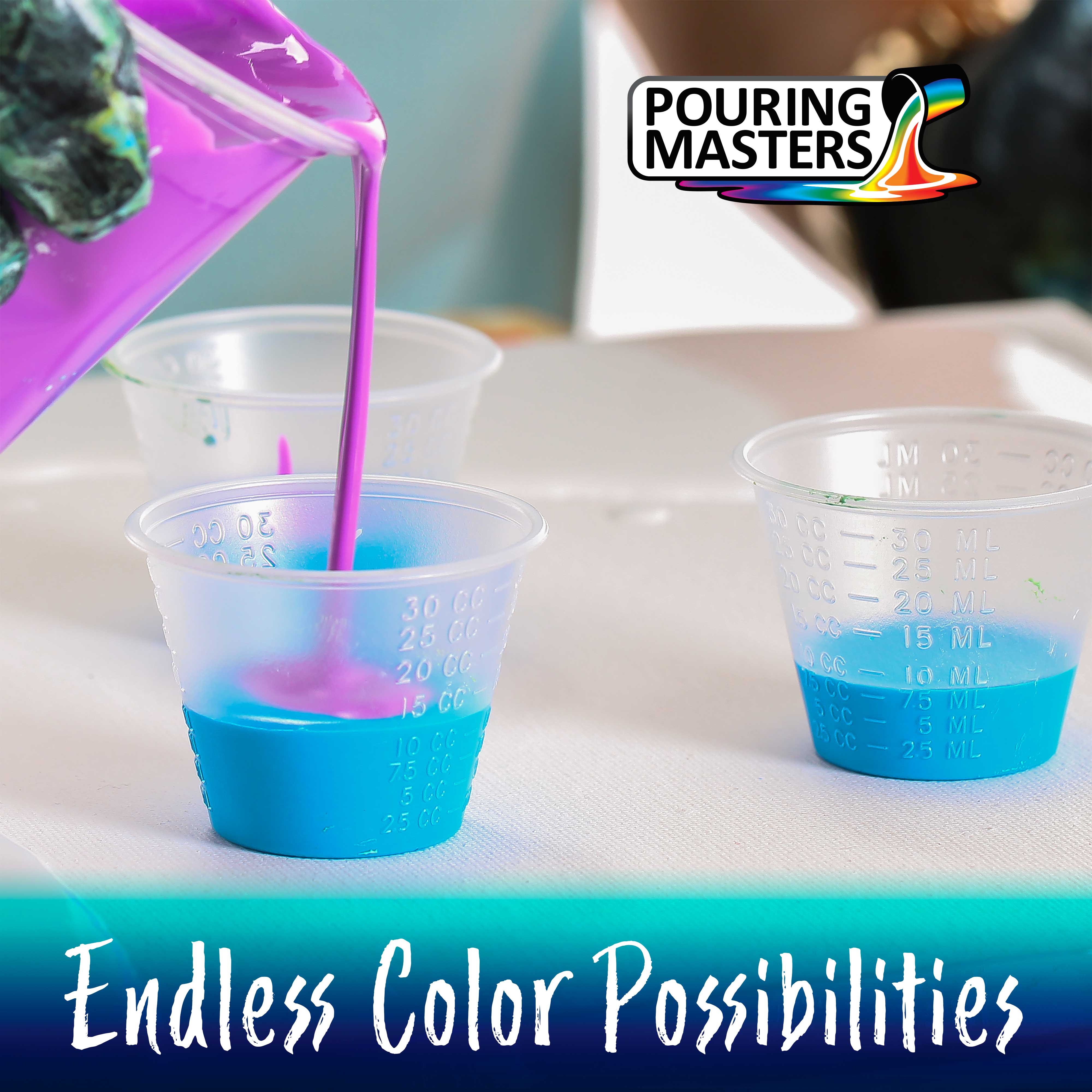 Pouring Masters Blue/Gold Iridescent Special Effects Pouring Paint - Quart Bottle - Acrylic Ready to Pour Pre-Mixed Water Based for Canvas, Wood, Paper, Crafts, Tile, Rocks and More