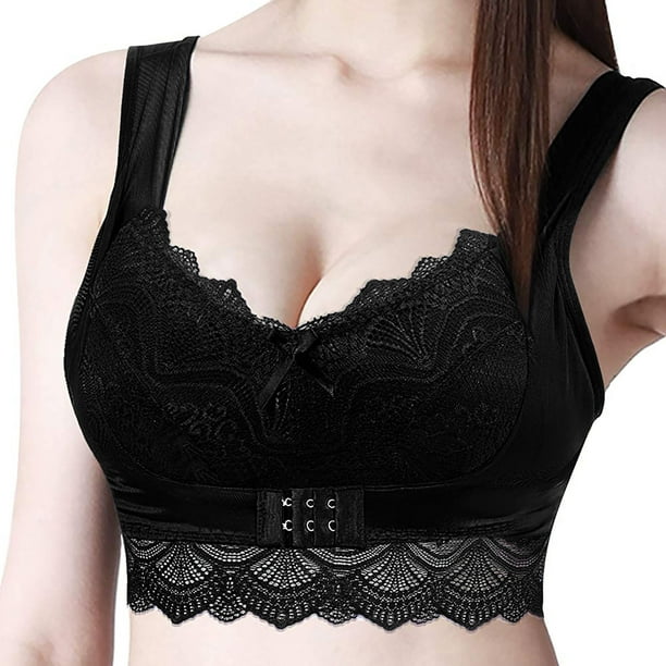 B91xZ Comfortable Bras for Women Spaghetti Strap Cotton Pullover Sports  Bra,Black M