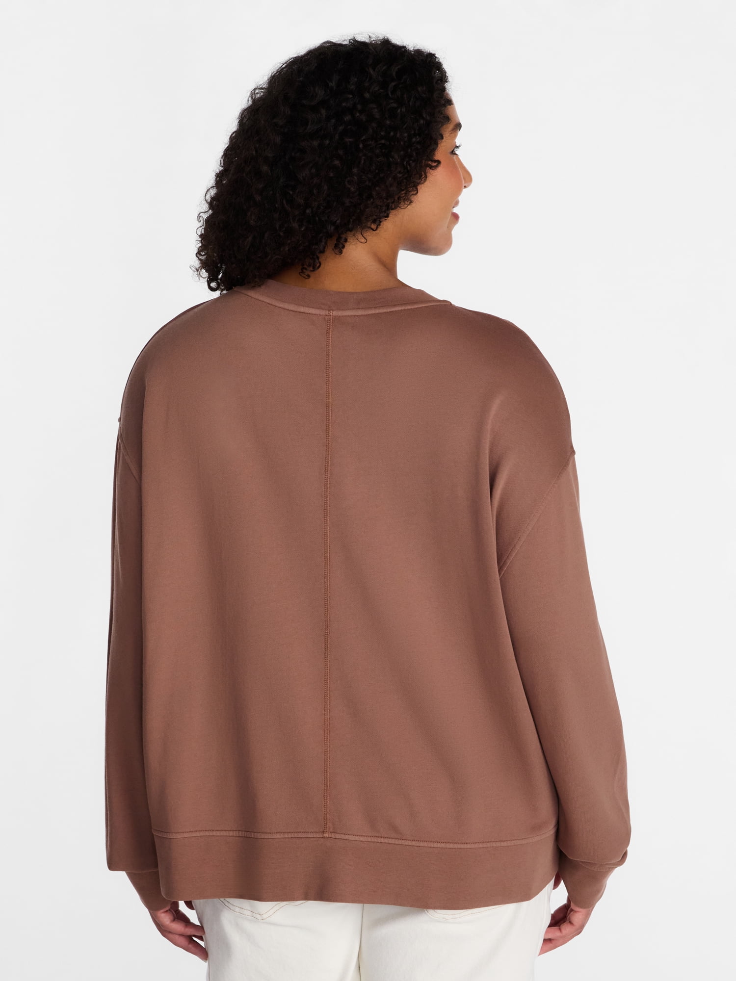 Terra & Sky Women's Plus V Neck Sweatshirt, Sizes 0X-5X
