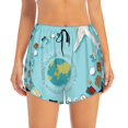 thumbnail image 2 of Goofa Travelling on Airplane Printed Women 2 in 1 Running Shorts,Quick Dry Athletic Workout Shorts,High Waisted Athletic Shorts with Liner Pockets-Small, 2 of 8