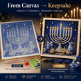 thumbnail image 5 of DIY Hanukkah Pearl Art Kit, Chanukah Themed Diamond Painting Craft Set, Pre Printed Canvas and Pearl Beads Art Kit for Handmade Wall Decor During Festival of Lights B, 5 of 6