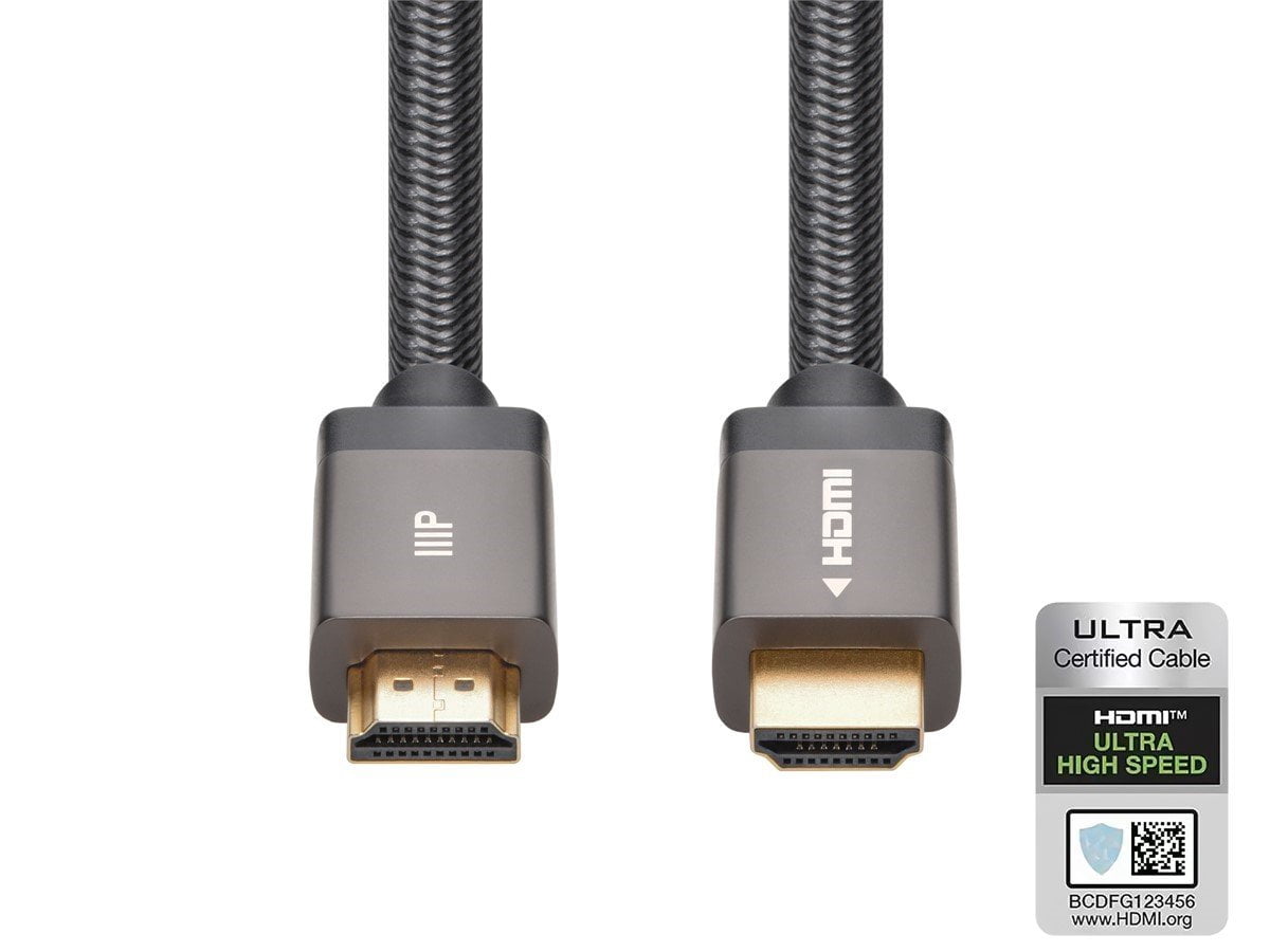 Monoprice 8K Certified Braided Ultra High Speed HDMI Cable - 20 Feet - Black | HDMI 2.1, 8K@60Hz, 48Gbps, CL2 In-Wall Rated, 24AWG, Compatible with PS 5, PlayStation 5 Digital Edition, Xbox X, Xbox S