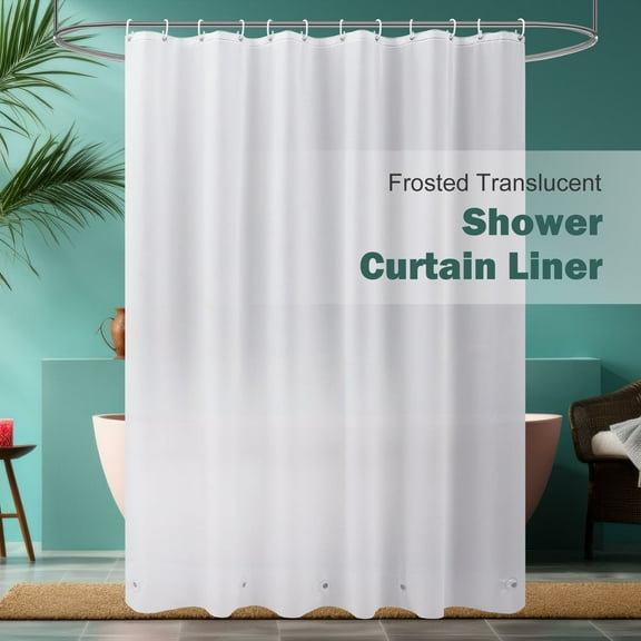 Inosoo Frosted Shower Curtain Liner, 72"Wx 78"H Extra Long PEVA Plastic Opaque Stall Shower Curtain Liner, Waterproof Translucent Shower Liner with Magnets, Mold & Mildew Resistant