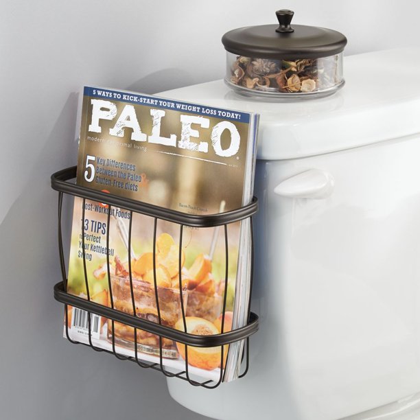 InterDesign York Lyra Newspaper and Magazine Rack for Bathroom Storage