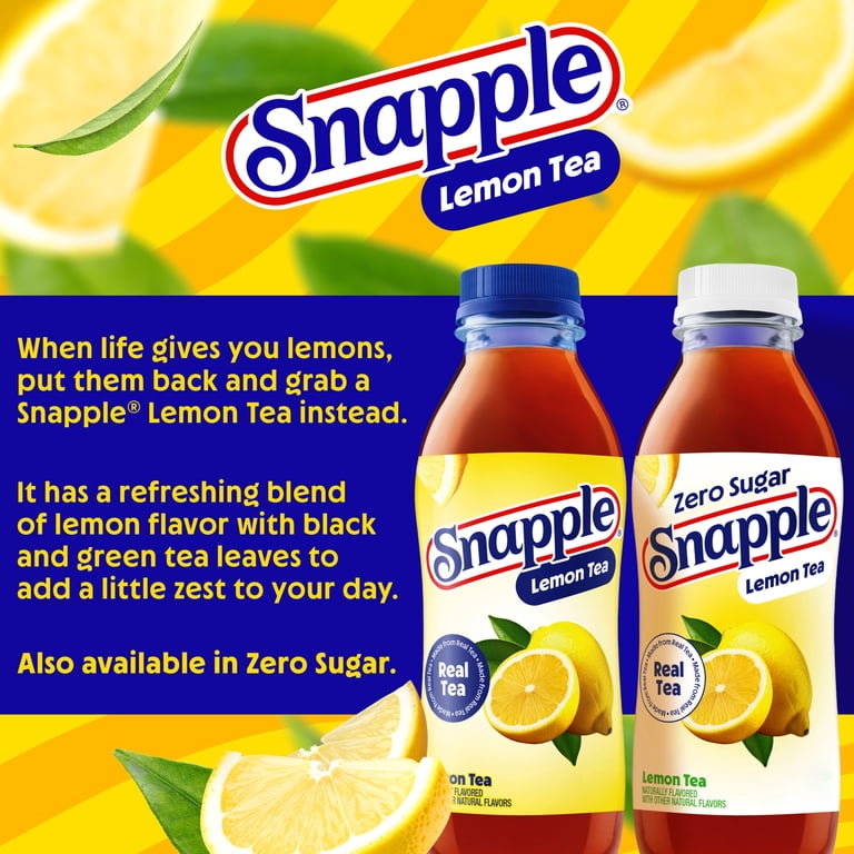 Snapple Zero Sugar Lemon Tea, 16 fl oz Bottles, 6 Pack photo 4