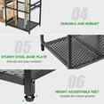 thumbnail image 5 of Garage Tool Organizer with 2-tier Wooden Shelves, Yard Tool Organizer for Garage with 6 Hooks, Heavy duty Steel Garden Tool Rack Holds up to 35 Long Handled Yard tools for Storage, Black, 5 of 6