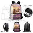 thumbnail image 3 of ZUXONGSY Horse Floral Sunset Print 3 Pieces Backpack with Lunch Box Pencil Pouch for Boys Girls 17 Inch Kids School Bags Bookbag Primary School Supplies with Bottle Pocket Stationery Bag Daypack, 3 of 6