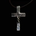 thumbnail image 5 of HaoXun Alloy Twisted Cross Pendant Necklace for Men & Women - Adjustable Leather Chain, Hand-Forged 1.5x0.88 Inch Religious Jewelry Gift Set 2pc, Durable Hypoallergenic Design for Daily Wear, 5 of 9