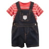 Carters Baby Clothing Outfit Boys 2-Piece Tee & Shortall Set Stripe