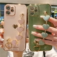 thumbnail image 2 of Funda de teléfono con corazón de amor para iPhone, carcasa galvanizada con correa de muñeca a prueba de golpes para modelos 11, 12, 13, 14 Pro Max, XS Max, XR, X, 8, 7 Plus, 11Pro Fivean unisex, 2 of 2
