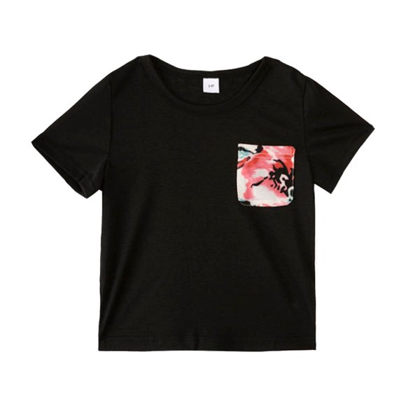 GPOECD Family Matching Mommy And Summer Outfits Spaghetti Strap Dresses With T Shirts Sets For Women And Girls Black,6-7 Years