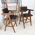 thumbnail image 3 of Modern Solid Wood Dining Chairs - 2-Pack Black Vegan Leather, 3 of 11