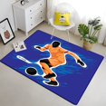 thumbnail image 1 of Alfombra con patrón de silueta de deportes de fútbol 3d para sala de estar, Camping, Picnic, alfombra antideslizante para regalo de Fans120x160cm (47x62in)120x160cm (47x62in) zhangmengya unisex, 1 of 2
