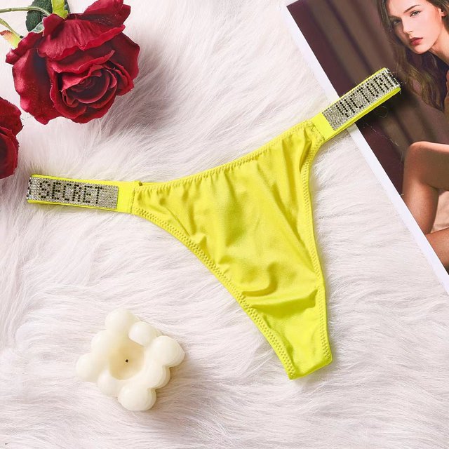 Victoria Secret Bragas Sexy Sin Costuras Para Mujer Lencería De Lujo Con Letras Diamantes Imitación G string brand design.top1pangjing
