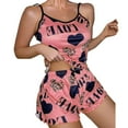 thumbnail image 2 of Women Print Sleepwear Two Pieces Sleeveless Shorts Set Underwear Sleepwear Suit Pajamas, 2 of 5
