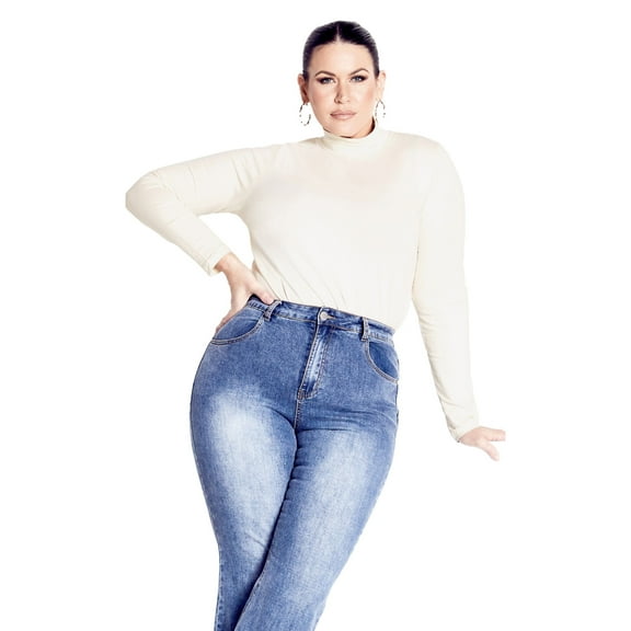 Avenue Women's Plus Size Organic Mock Neck Top