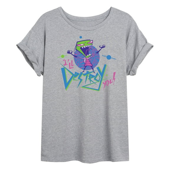 Invader ZIM - ZIM Screaming I'll Destroy You - Retro Style - Women's Oversized T-Shirt
