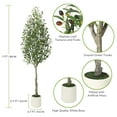 thumbnail image 4 of Artificial Olive Tree, Faux Olive Tree Indoor Fake Silk Plant with Realistic Trunk, Leaves, Fruits and White Planter, Faux Potted Tree for Home Decor and Housewarming Gift, 1Pack/2Pack, 4 of 7