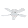 thumbnail image 3 of Hunter Fan Company Conroy 42 Inch Low Profile Ceiling Fan with Light, Snow White, 3 of 5