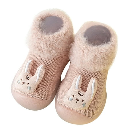 

nsendm Male Shoes Toddler Size 4 Shoes for Baby Girls Baby Boys Girls Shoes First Walkers Cute Cartoon Animals Thickened Size 2 Baby Shoes Girls Pink 24